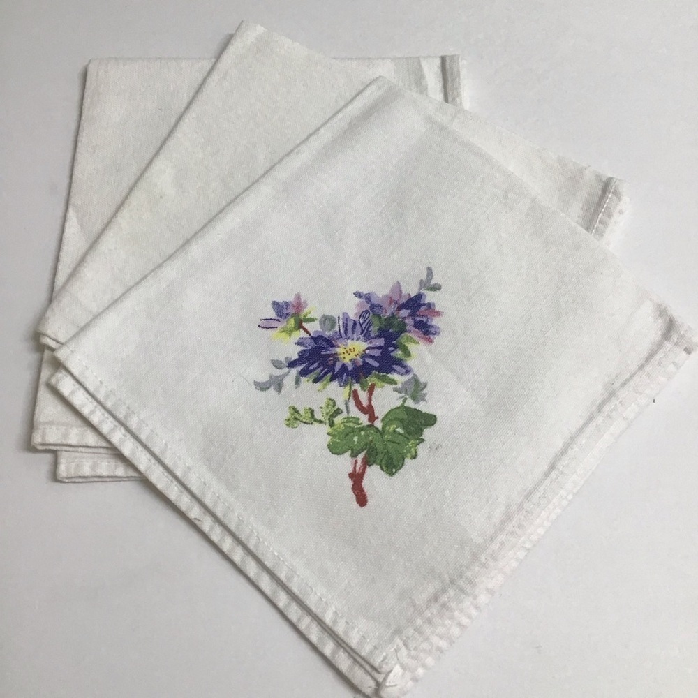 Biltmore Estate Floral Napkins SET OF 3 Thick Cotton Bread Basket Liners Cottage - Picture 11 of 12
